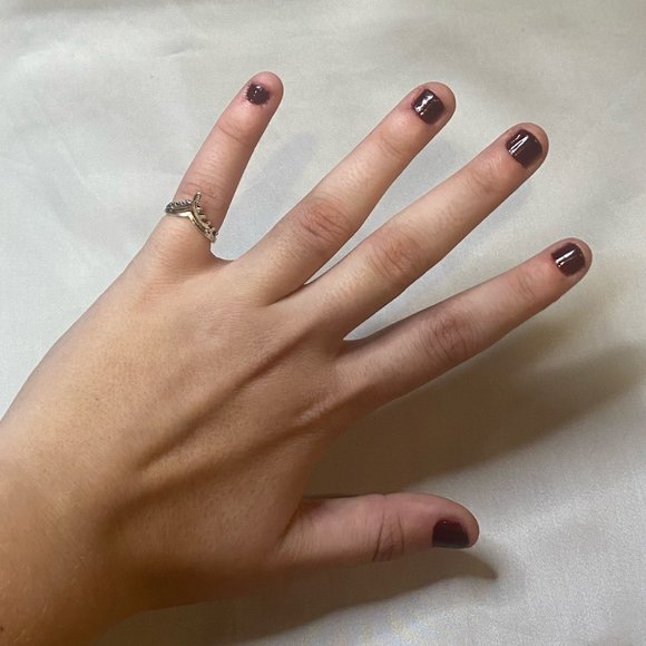 Crown style Silver Boho Ring Stackable Small Ring Grunge Goth Punk - Picture 6 of 9